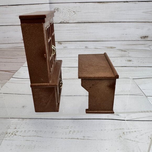 Bandai Maple Town Story 1985 Dining Room China Cabinet Hutch Desk Dollhouse - Picture 2 of 13